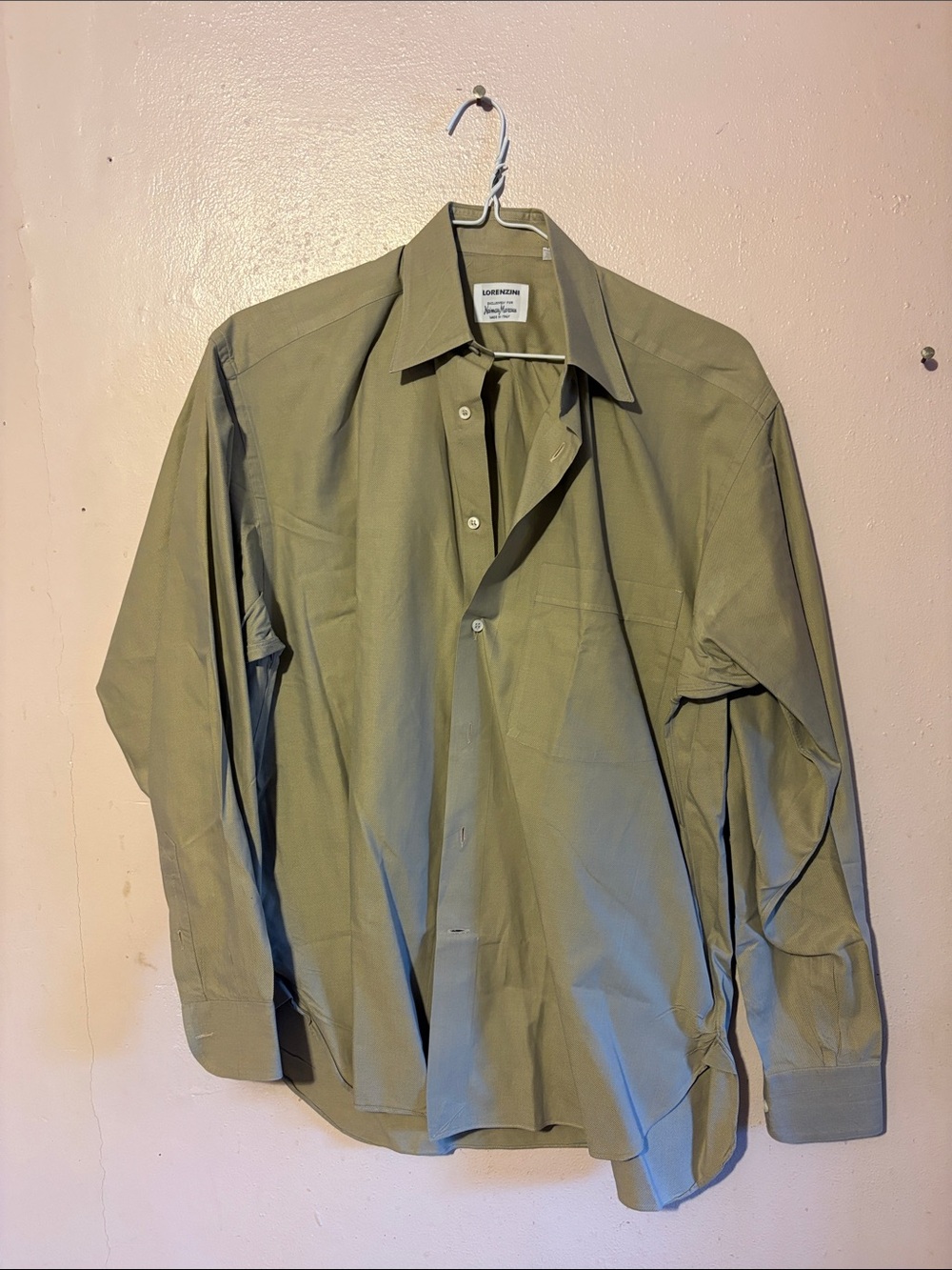 Lorenzini for Neiman Marcus Beige Button-Up Shirt